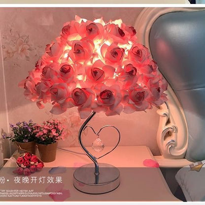 Creative Simple European Table Lamp Bedroom Bedside Rose