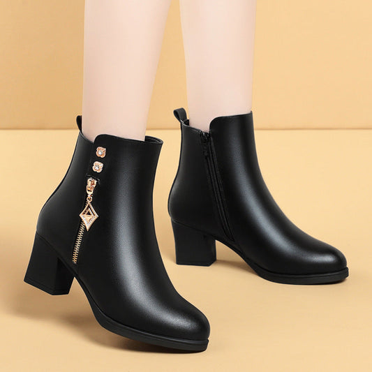 Bottes Confortables en Cuir Souple