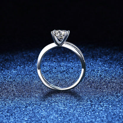 Bague Croisée en Argent S925 avec Moissanite