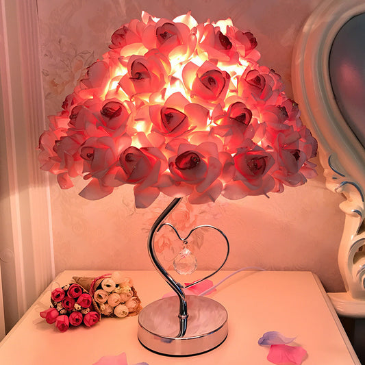 Creative Simple European Table Lamp Bedroom Bedside Rose