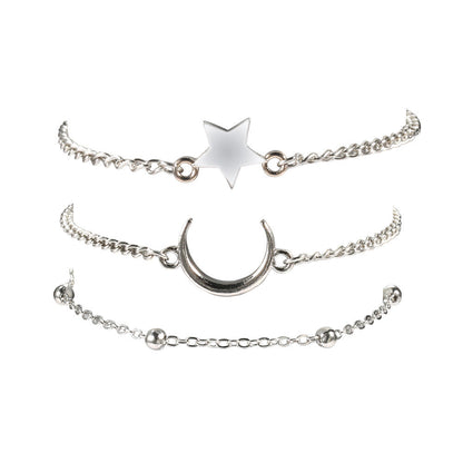 Stylish Moon And The Stars Ball Bracelet Three-piece Suit