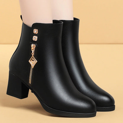 Bottes Confortables en Cuir Souple