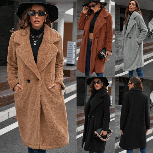 Chic Manteau Long à Boutonnage Unique