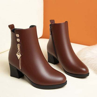 Bottes Confortables en Cuir Souple