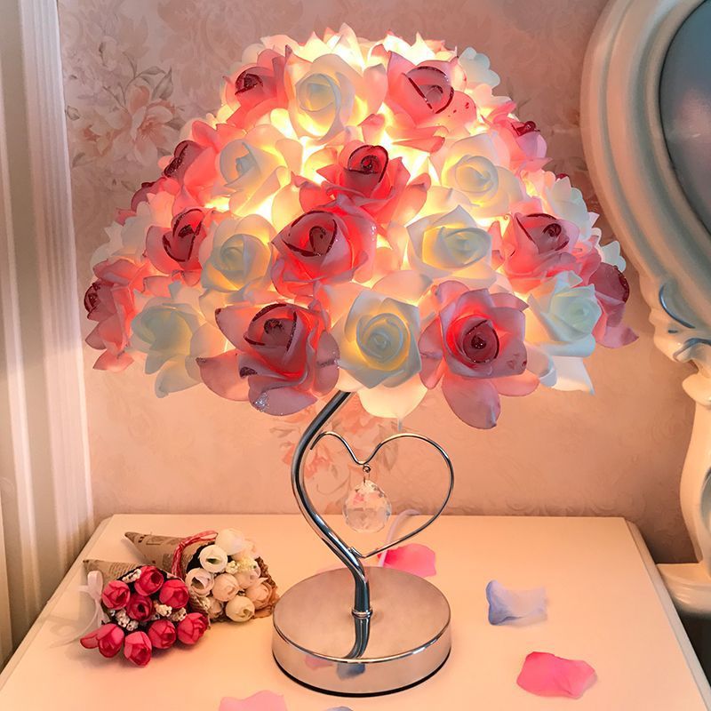 Creative Simple European Table Lamp Bedroom Bedside Rose