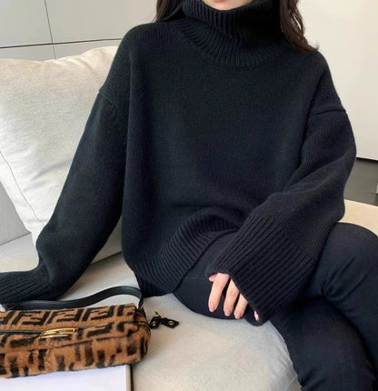 Pull Col Roulé Oversize En Cashemire